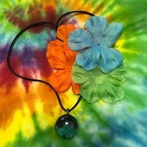 Marble Glass Unique Rare Vintage One of a Kind Handmade Necklace